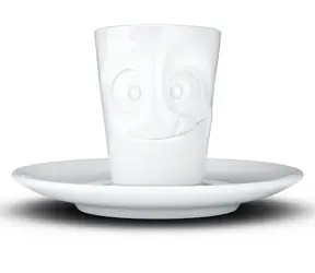 FIFTYEIGHT Espressobecher Lecker weiß / 80 ml / Porzellan / Spülmaschinen- und mikrowellengeeignet