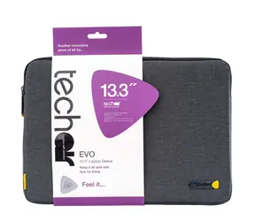 Techair Evo Pro graue Laptoptasche / 12" - 13,3" / Kunstfell, Schaumstoff, Ripstop