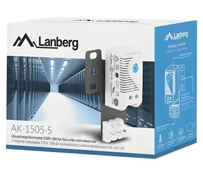 Lanberg AK-1505-S grau / Thermostat / 19"-Rack und DIN-Schiene / Schaltstrom 10 A / -20 bis 80 °C