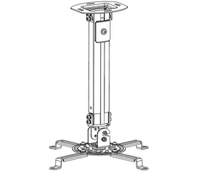 Techly Deckenhalterung für Projektoren, silber / Projektorhalterung / 54,5-90 cm / Tragkraft 13,5 kg / 360° drehbar