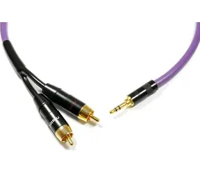 Melodika Kabel, 3,5-mm-Klinkenstecker auf 2x Cinch (Cinch), lila / Audiokabel / 5 m