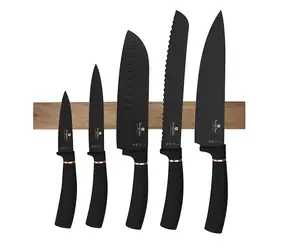BERLINGERHAUS Black Rose Kollektion / Messerset / Magnetischer Halter / 6-teilig