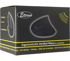 Inter-tech Eterno KM-206L / Vertikale Maus / Für Linkshänder / Kabellos / 1600 DPI