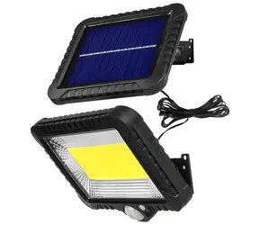 Maclean MCE438 schwarz / Solar-LED-Strahler / Bewegungsmelder / Wandmontage / IP44 / 6000 K / 400 lm