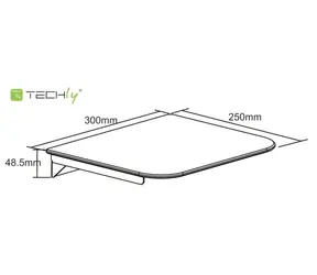 Techly ICA-DRS-504 schwarz / Wandmontiertes Glasregal / Tragkraft 8 kg / Aluminium