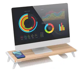 Techly ICA-MS 389 weiß / Monitorständer / 545 x 210 x 80 mm / ABS, MDF / Füße