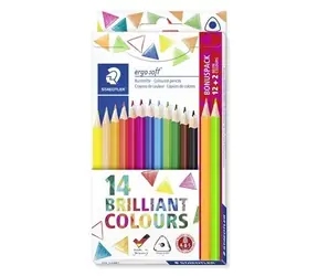Staedtler Ergosoft Neon / Buntstifte / 14 Stück / dreieckig / Metallbox