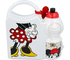 Snackbox und Flasche mit Mickey und Minnie Maus (400 ml) / Snackset / für Kinder