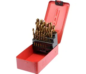 STHOR Metallbohrer-Set Titan, 24-teilig / Bohrer / HSS / 1,5-13 mm