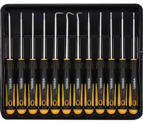 Vorel Schraubendreher- und Hakenset für Feinmechanik, 12-teilig / Schraubendreherset / Chrom-Vanadium-Stahl / Torx, Kreuzschlitz, Schlitz / Hebelstangen