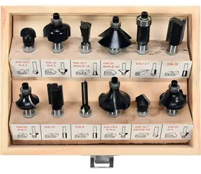 Vorel Holzfräser-Set, 12-teilig / Holzfräser / Schaft 8 mm / Holzkoffer