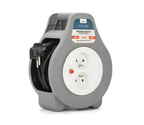 Montis MT189 grau / Verlängerungskabel / 230 V / 10 m / 2 Steckdosen / Kabeltrommel / geerdet