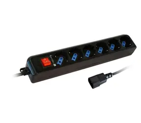 Techly Steckdosenleiste IUPS-PCP-6V schwarz / Überspannungsschutz / 6 Steckdosen / 16 A / 1,5 m