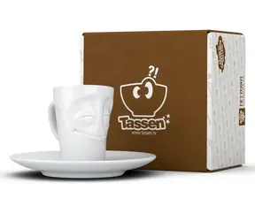 FIFTYEIGHT Espressobecher Vergnügt weiß / 80 ml / Porzellan / Spülmaschinen- und mikrowellengeeignet