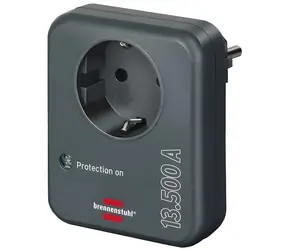 Brennenstuhl Steckdosenadapter anthrazit / Überspannungsschutz / 1x Steckdose / 13.500 A / IP20 / Kindersicherung