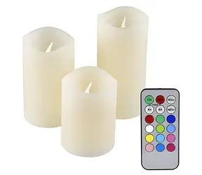 Olympia IOIO weiße LED-Kerze / 3 Stück / Fernbedienung / Timer / Farbwechsel