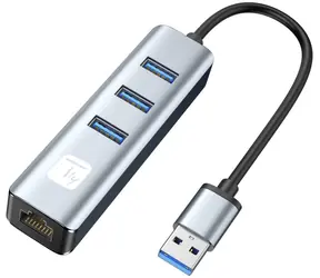 Techly iDATA USB 3.0 - RJ45 / Adapter / USB 3.2 Gen 1 / RJ-45 Ethernet / Aluminiumgehäuse