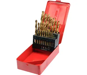 STHOR Metallbohrer-Set Titan / Bohrer-Set / 19-teilig / HSS / 1-10 mm