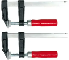 Vorel Tischlerzwinge 50 x 150 mm / Zwinge / 2 Stück / Gusseisenbacken / Holzgriff