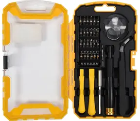 Vorel Schraubendreher-Set für Mobiltelefone, 32-teilig / Werkzeugset / Chrom-Vanadium-Stahl / magnetische Bits / Koffer