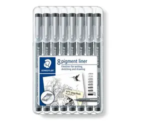 Staedtler Pigment Liner 308 ARTIST SERIES Schwarz / 8er-Set / Spitzen 0,05-1,2 mm