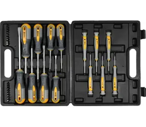 Vorel Schraubendreher-Set, 32-teilig / Schraubendreher-Set / Chrom-Vanadium-Stahl / Ergonomischer Griff / Torx-, Sechskant-, PH- und PZ-Bits