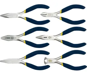 Vorel Elektrikerzangen-Set, 6-teilig / Zangenset / Kombinations-, Halbrund-, Schneid- und Rundzange / 110-125 mm