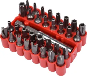 Vorel Bit-Set, 33-teilig, CrV / Bit-Set / Torx, Tri-Wing, Four-Wing, Inbus, Schlüssel / Chrom-Vanadium-Stahl