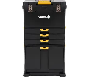 Vorel Werkzeugwagen, 3 Fächer / Werkstattwagen / Kunststoff / 45 x 28 x 82 cm / ohne Werkzeug