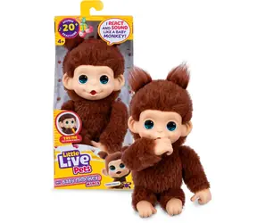 Moose Little Live Pets Interaktiver Affe Cherri braun / Interaktives Spielzeug / ab 4 Jahren / Plüschtier