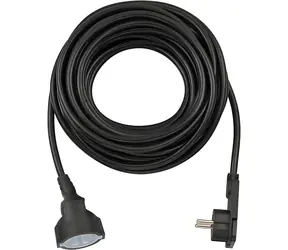 Brennenstuhl Verlängerungskabel schwarz / Verlängerungskabel / 10 m / IP20 / abgewinkelter Flachstecker