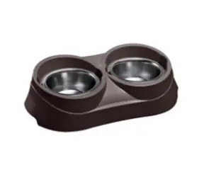 Ferplast FER DUO Feed 05 / Doppelnapf für Hunde / Edelstahl / Kunststoffhalter / 3,6 l