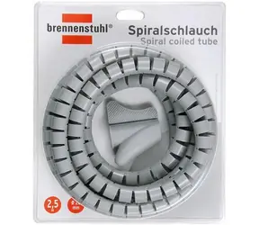 Brennenstuhl Spiralkabelschlauch grau / Spiralschlauch /  20 mm / 2,5 m