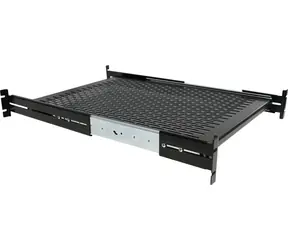 StarTech Ausziehbarer Rackboden 2 HE Schwarz / Rackboden / 19" / Verstellbare Tiefe / Tragkraft 22,7 kg / Stahl