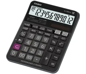 Casio DJ-120D PLUS / Taschenrechner / 12-stellige Anzeige / Duales Netzteil / Prozent- und Margenberechnung