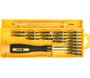 Vorel Uhrmacherschraubendreher + Bits 22-teilig / Schraubendreher / CrV / TORX / Schlitz / Kreuzschlitz
