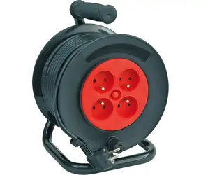 Vorel Verlängerungskabel auf Trommel 25 m / Verlängerungskabel / 4 Steckdosen / Typ E / 3x1 mm2 / IP20