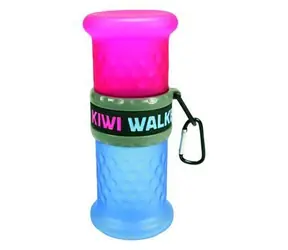 Kiwi Walker Reiseflasche 2-in-1, Rosa-Blau / Trinkflasche / 10 x 24 x 10 cm