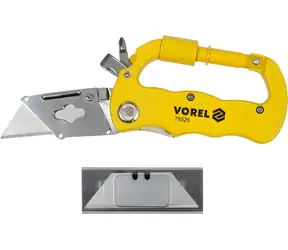 Vorel Taschenmesser-Karabiner / Taschenmesser / Schlitz- und Kreuzschlitzschraubendreher / 5 Ersatzklingen