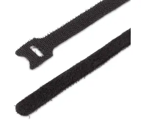 StarTech Kabelbinder mit Klettverschluss, schwarz, 50 Stück / Kabelbinder / Nylon / wiederverwendbar / 150 x 12 mm