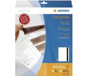 Herma Archiv-Negativhüllen PP 7760 / Archivhüllen / transparent / 25 Blatt / 4 Streifen