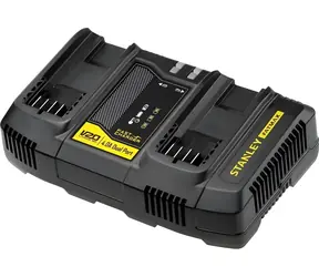 Stanley V20 SFMCB24-QW schwarz-gelb / Schnellladegerät / 18 V / 4 A / 2 Steckplätze