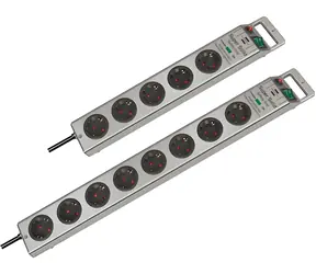 Brennenstuhl Super- SOLID Line Silber / Verlängerungskabel / 8-fach Steckdose / Überspannungsschutz / 2,5 m