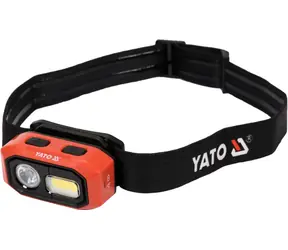 YATO LED-Stirnlampe COB + OSRAM 480 lm / Stirnlampe / Bewegungssensor / USB-Ladefunktion / IP54