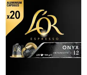 L'OR Espresso Onyx Kapseln, 20 Stück / Kaffeekapsel / Nespresso Original / Stärke 12