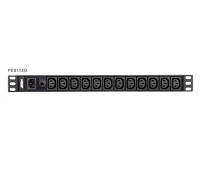 Aten PE0112 / Verteilerfeld PDU / 1 HE / 12x C13 / 10 A / Eingang IEC C14