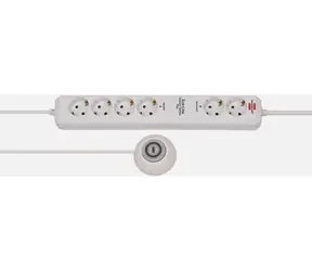 Brennenstuhl Eco Line Switch PLUS EL CSP24 weiß / Verlängerungskabel / 6 Steckdosen / Fußschalter / 1,5 m