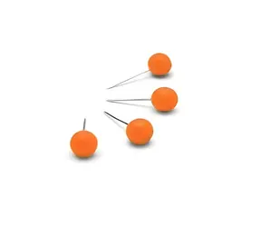 NOBO Reißzwecken orange / 6x13 mm / 100 Stück / Metall, Kunststoff