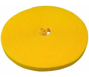 Label the cable PRO Kabelbinderrolle, doppelseitig, gelb / Kabelbinder mit Klettverschluss / 25 m Rolle / doppelseitig