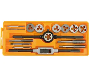 Vorel Gewindebohrer- und Schneideisensatz M3-M12 / Gewindebohrersatz / 16-teilig / Kunststoffkoffer